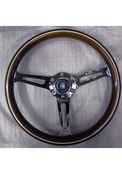Nardi Ahşap Direksiyon-çap: 35cm-1. Sınıf Lüx Ahşap Direksiyon-beyaz Şeritli Karma