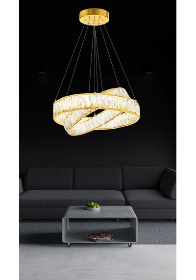 Vista 50'lik Taşlı Avize 5791-v36-1r-jw Gold