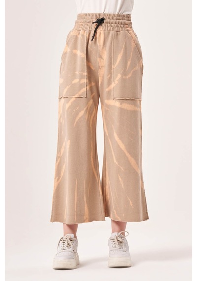 Mizalle Batik Örme Bej Pantolon Bej