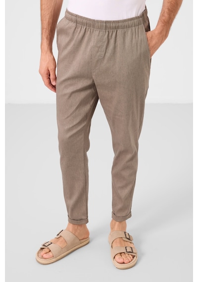 Tommylife Camel Standart Fit Dokuma Hafif Esnek Chino Erkek Pantolon - 82178 Camel