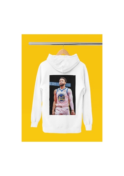 Stil X Stephen Curry Baskılı Kapüşonlu Sweatshırt Beyaz-2