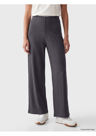 Lcw Everyday Gri Beli Lastikli Kadın Fitilli Pantolon