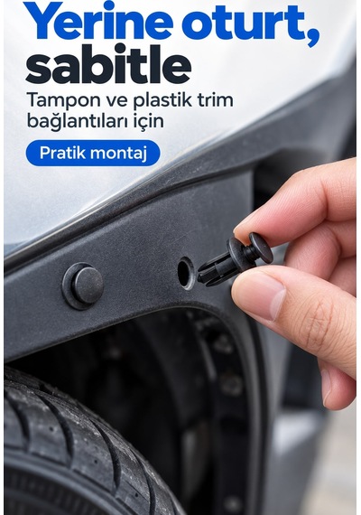 Oto Kaplama Klipsi Tampon Ve Trim Sabitleme Perçinleri Çok Amaçlı Klips Seti