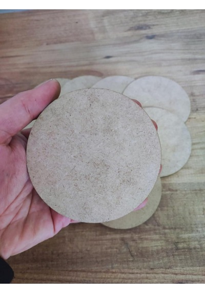 Ayrex Miracix 10 Adet Ahşap Supla 10 Cm Çap Ham Mdf 3 Mm Lazer Kesim Yuvarlak Kahverengi 10 X 10 Diğer