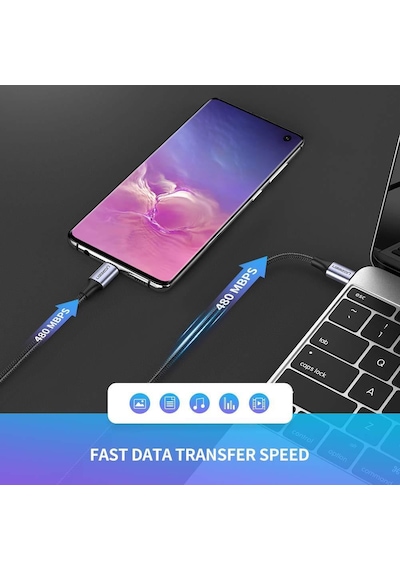 Ugreen Type-C to Type-C 3A 60W Hızlı Data ve Şarj Kablosu 2 Metre
