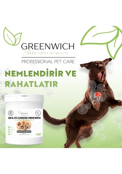 Greenwich Bitkisel İçerikli Kedi Köpek Göz Kulak Mendili 50 Adet / Gözyaşı Kiri / Kulak Akıntısı / Kaşıntı Tahriş Giderici / Parmak Mendil / Vegan
