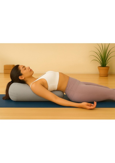 Bolster Minderi - Silindir Yoga Yastığı - Sosis Yastık Gri