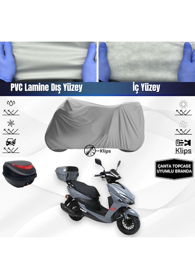 Kuba Pesaro 125x Motosiklet Brandası Çanta Topcase Uyumlu Motor Branda