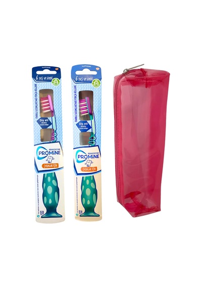 Sensodyne Promine Çocuk 6+ Yaş Diş Fırçası 2 Adet Pembe-mor + Çanta