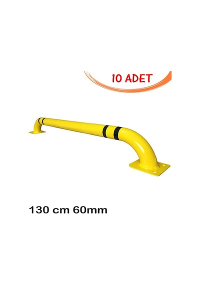 Araç Park Etme Demiri Otopark Ayırıcı Bariyer Ayırma Araç Stoperi 130cm Ø60mm 2mm 10 Adet