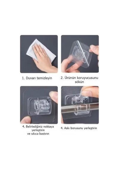 Kabelring 2 Adet, Yaylı, Perde Çubuğu, Boru Askısı Ve Kablo Düzenleyici, Kendinden Yapışkanlı Plasti Diğer