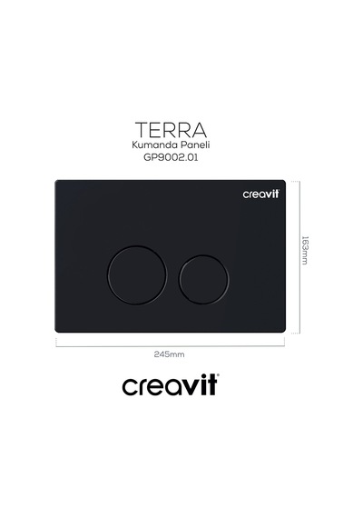 Creavit Terra Mat Siyah Boyalı Kumanda Paneli GP9002.01 Mat Siyah