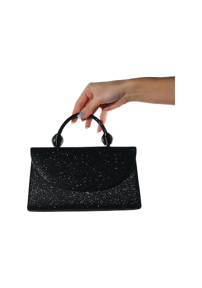 Luvishoes Gısella Siyah Kum Sim Kadın Abiye Çanta Siyah Simli