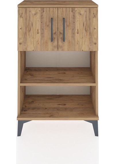 Arges Komodin 2 Raflı 2 Kapaklı 60x30x96 Çam-çam Atlas Çam