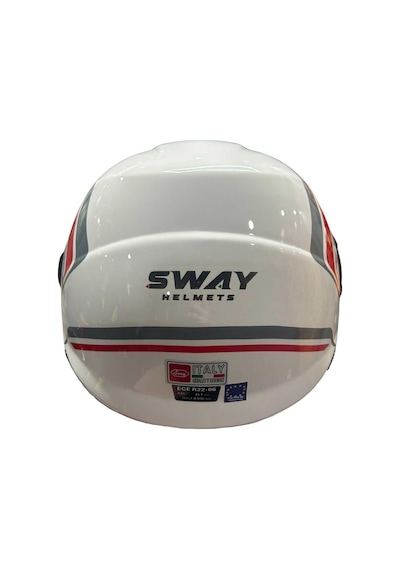Sway 737 Açık Motosiklet Kaskı 65025 Beyaz Mavi Kırmızı