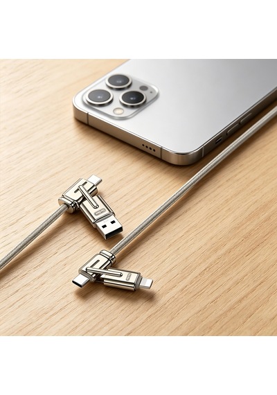 Go Des Gd-uc832 4in1 Pd Çoklu Usb-a + Type-c To Type-c + Lightning Şarj Ve Data Kablosu Gri