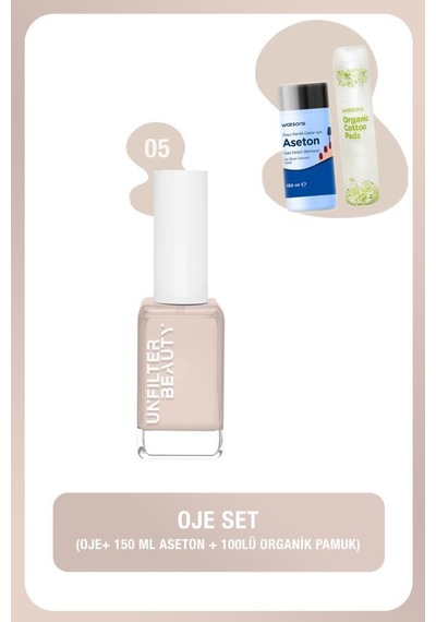 Unfilter Beauty No:05 Oje + 150 Ml Aseton + 100 Adet Pamuk