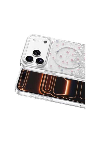 Apple iPhone Uyumlu 17 Pro & Apple iPhone Uyumlu 18 Pro Kılıf Kamera Korumalı Magsafe Özellikli Simli Şık Misk Kapak Desen 1
