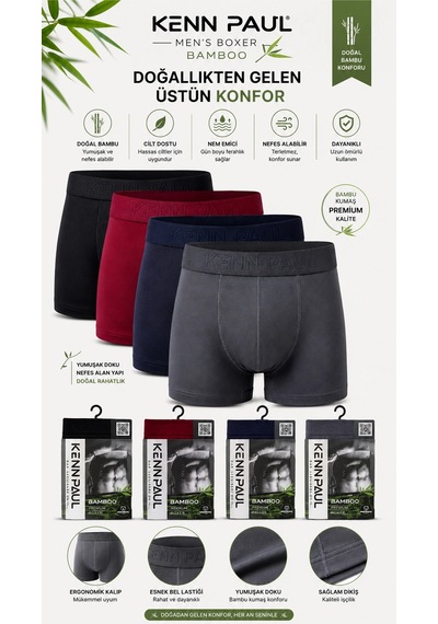 Kenn Paul Bambu Erkek Boxer Lacivert