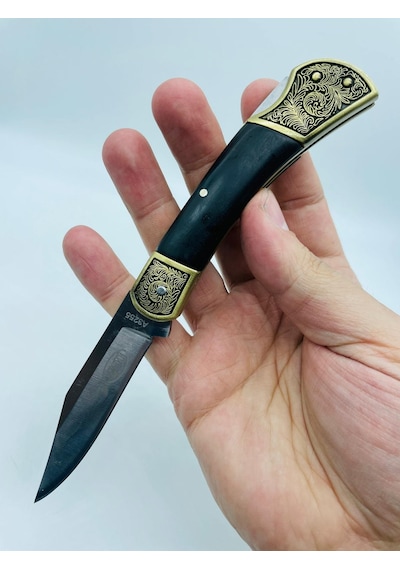 Microtech Ahşapkasa Siyah Kamp Çakı //a3255-21cm Sarı - Siyah
