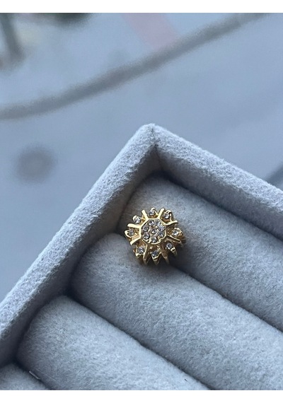 Taşlı Güneş Sembolü Charm Asafaccessory Altın