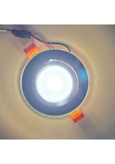 Füme Cam Yuvarlak Sıva Altı Led Spot Armatür İç Beyaz, Kenar Gün
