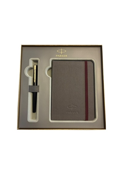 Parker Hediye Seti Gt Parlak Siyah Roller Kalem + Defter Çok Renkli