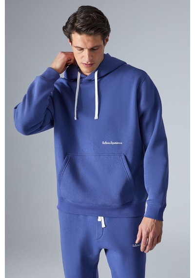 Grımelange NARCISO Erkek Yumuşacık İçi Polarlı Mavi Sweatshirt