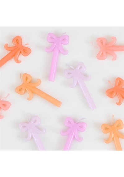 Meri Meri - Mini Bow Candles - Mini Fiyonk Mumlar - 10 Adet
