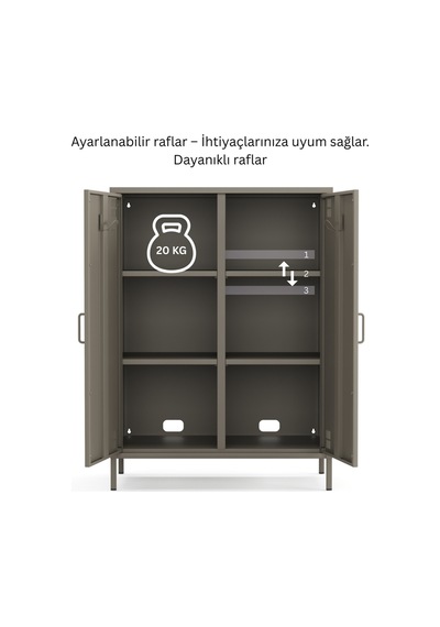 Metal Dolap 2 Kapılı 80,50 X 40 X 109,50 Cm Ral 7039 Acıbadem Antrasit Metal Dolap 2 Kapılı 80,50 X 40 X 109,50 Cm Ral 7039 Acıbadem Antrasit