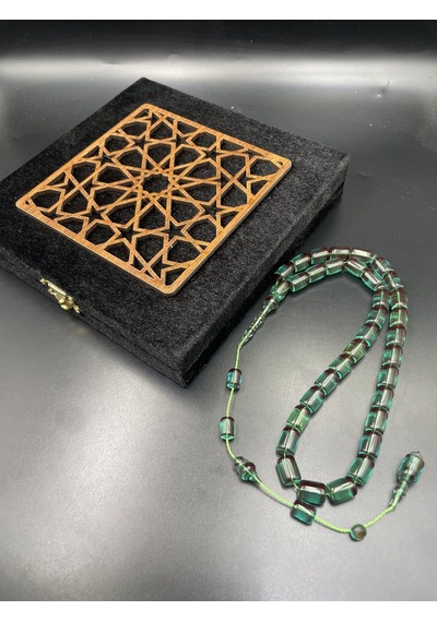Usta Mehmet Toprak İmzalı Kuru Torna Ateş Kehribar Tespih 11x8 Mm Gümüş