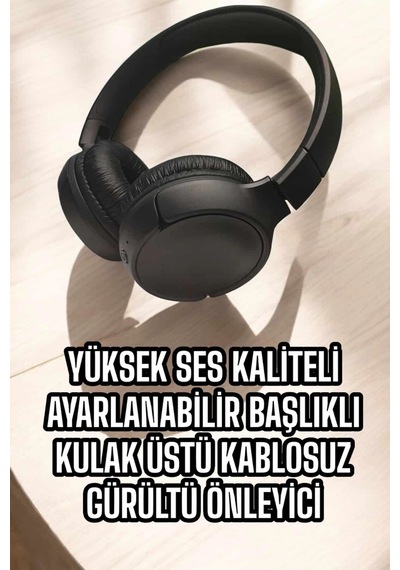 Kulak Üstü Kablosuz Bluetooth Kulaklık Gürültü Önleyici Ayarlanabilir Krgltgsymodnzlsogah