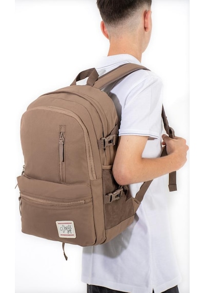 Ventis Unisex Okul Çantası Lise Ortaokul Sırt Çantası 43 30 Cm Ortopedik Sırt Çok Cepli Vnt3-c Kahverengi