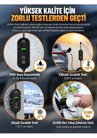 Ev Şarj Cihazı Tip 2 3.5kw 10m Taşınabilir Elektrikli Araç Cihazı