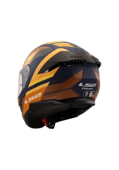 Ls2 Stream 2 Vintage Kask Kahverengi - Mat Navy Mavi - Turuncu