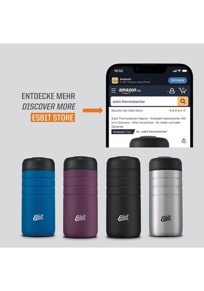 Majoris Paslanmaz Çelik Termos Bardağı Mug Kutup Mavisi 0.45l, Mavi, 450 Ml Çok Renkli