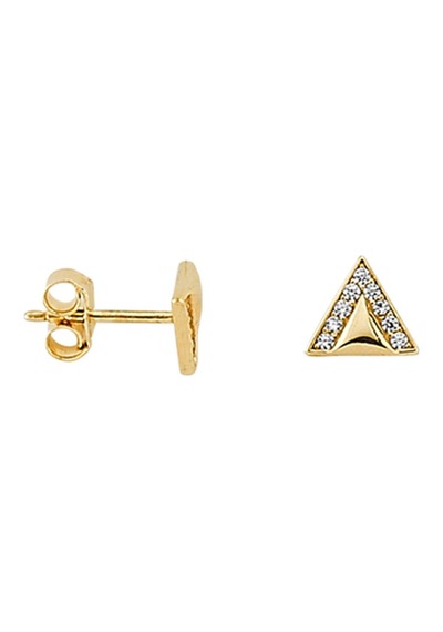 Goldkupe 14 Ayar Altın Üçgen Taşlı Küpe 0,92 Gr-4287