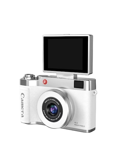 4k Çantalı Dijital Retro Video Kamera 48mp 16x Zoom Işıklı 32gb Kart Dijital Fotoğraf Makinesi Beyaz