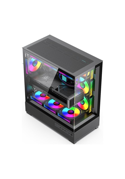 Zoko Alpha 7x120mm Argb Fan+kontrolcü+kumanda Pc Boş Siyah Kasa