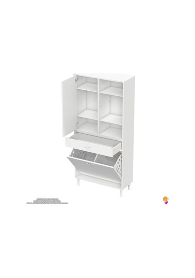 Modilayn Afra 75x173x32,5cm 1 Çekmece, 2 Göz Sepet, 1 Kapak, 6 Raf Dar Alan Banyo Dolabı Beyaz Modilayn Afra 75x173x32,5cm 1 Çekmece, 2 Göz Sepet, 1 Kapak, 6 Raf Dar Alan Banyo Dolabı Beyaz