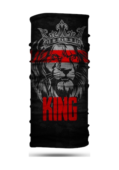Dair Aslan Desenli Siyah Motosiklet Bandana Boyunluk Outdoor Balaklava