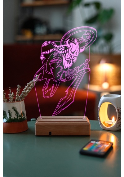 Özel Tasarım 3D Kılıç Ve Kalkanlı Viking Led Lamba