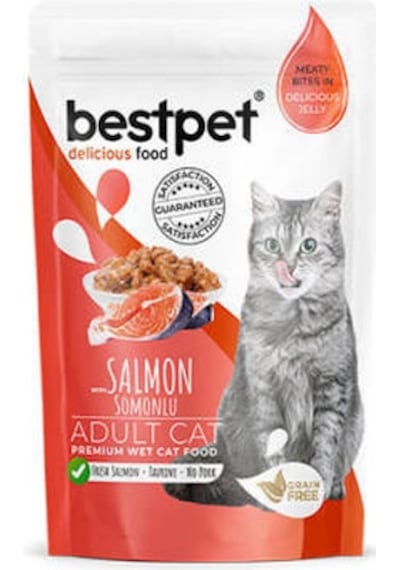 Pouch Somonlu Jelly Tahılsız Yetişkin Kedi Konservesi 85 Gr
