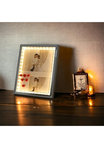 T.concept Led Işıklı 2 Li Fotoğraf Çerçevesi Beyaz 20 x 25 Cm
