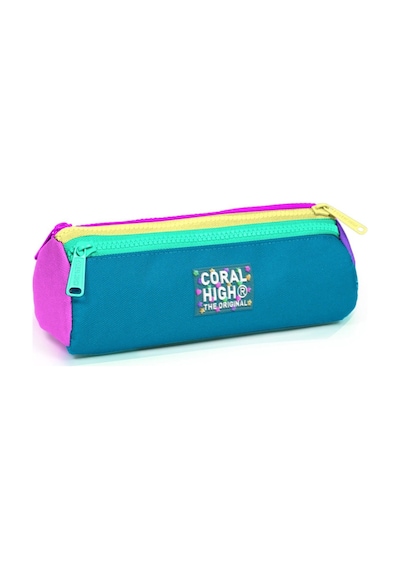 Coral High Pembe Pastel Renkli Üç Bölmeli Kalem Çantası - Kız Çocuk