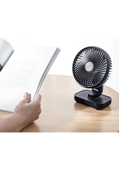 Cbtx D606 4w Usb Şarj Edilebilir Taşınabilir Dört Hızlı Ayarlanabilir Masaüstü Fanı Siyah