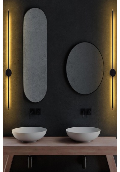 Dekoratif 20w İç Mekan Siyah Kasa Amber Işık 80 Cm Duvar Aplik Pilli 1 Adet Siyah - Amber Işık