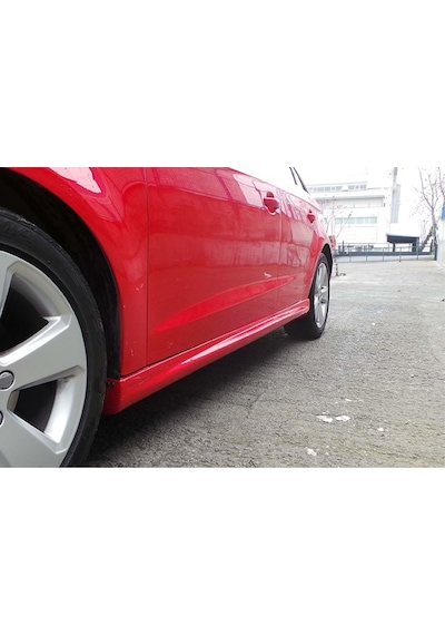 Audi A3 8v Hb Aero Yan Marşpiyel Seti Plastik 2 Adet Mat Siyah 2012-2019 Karlık+ek+bodykit