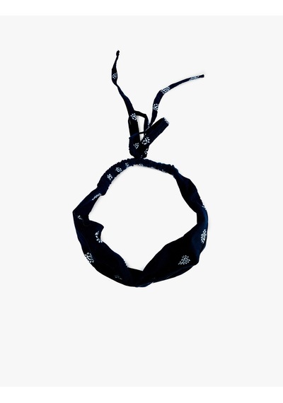 Koton Bağlama Detaylı Desenli Bandana Lacivert 6sak50070aa