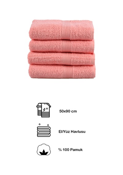 Bordürlü Pembe El/yüz Havlusu Pembe